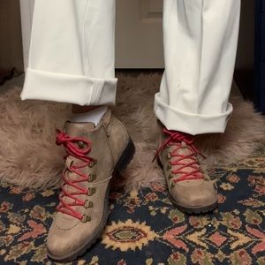 Tan zip-up Booties